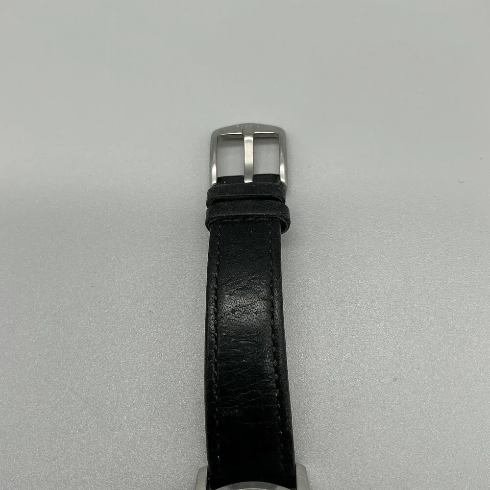 Fossil ES4186 Neely Womens Watch 33mm Silver Tone Black Leather New Battery